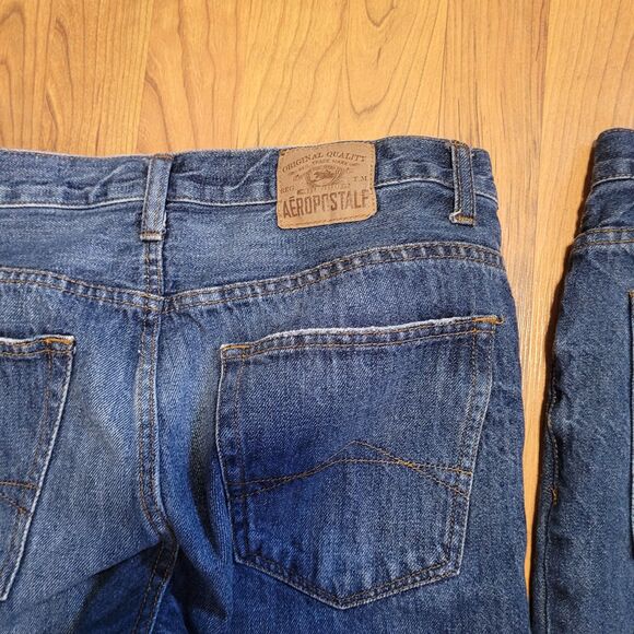 Lot of 2 Aeropostale Essex Straight Men's Jeans 34x33 100% Cotton Heavyweight - Picture 4 of 8